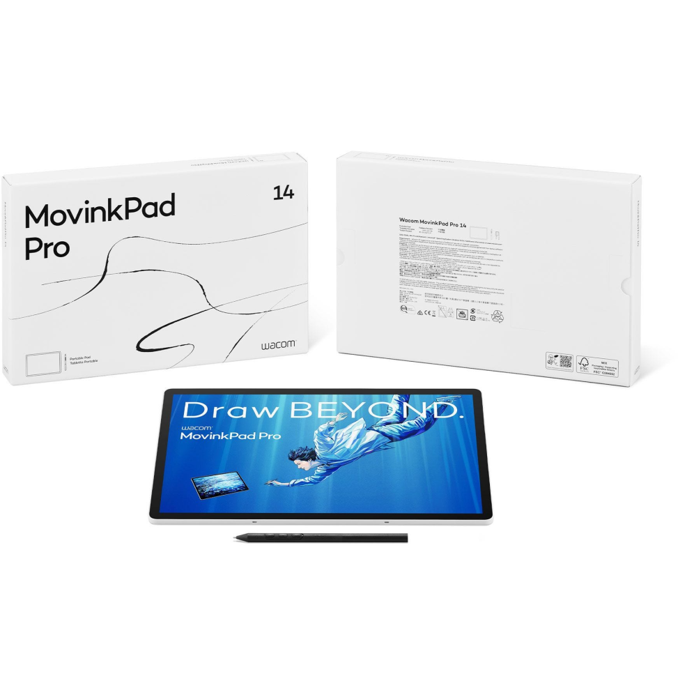 ÉCRAN TACTILE ANDROID À STYLET WACOM MOVINKPAD PRO 14 : TABLETTE GRAPHIQUE AVEC ÉCRAN 14" OLED (DTHA140L0B)