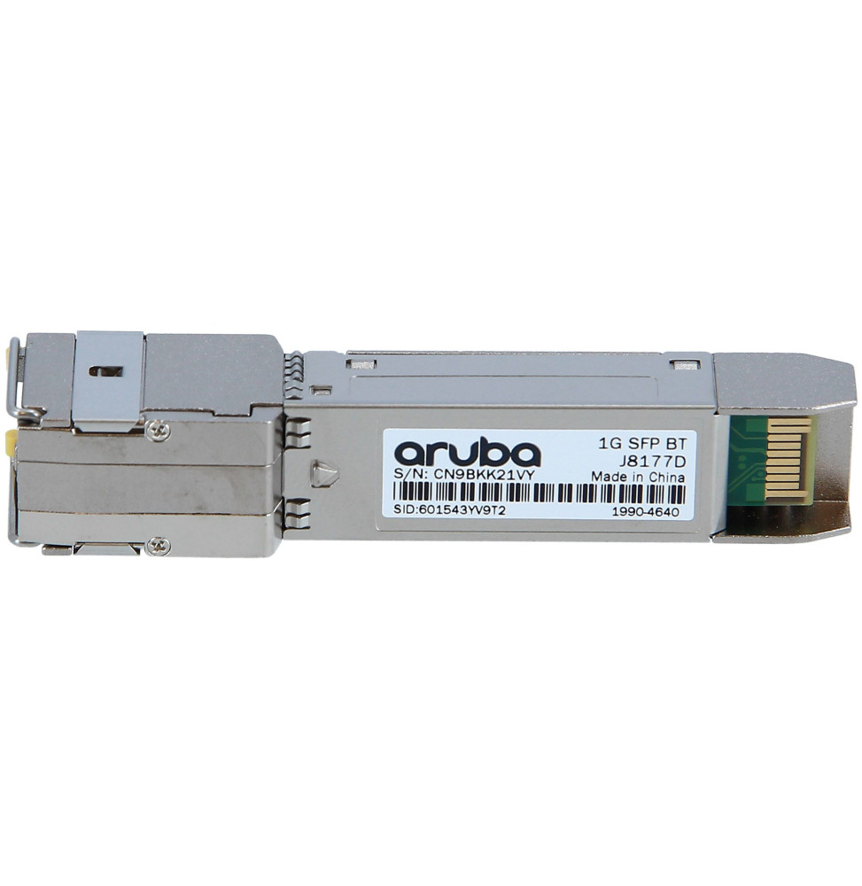 ÉMETTEUR-RÉCEPTEUR ARUBA 1G SFP RJ45 T 100M CAT5E (J8177D)
