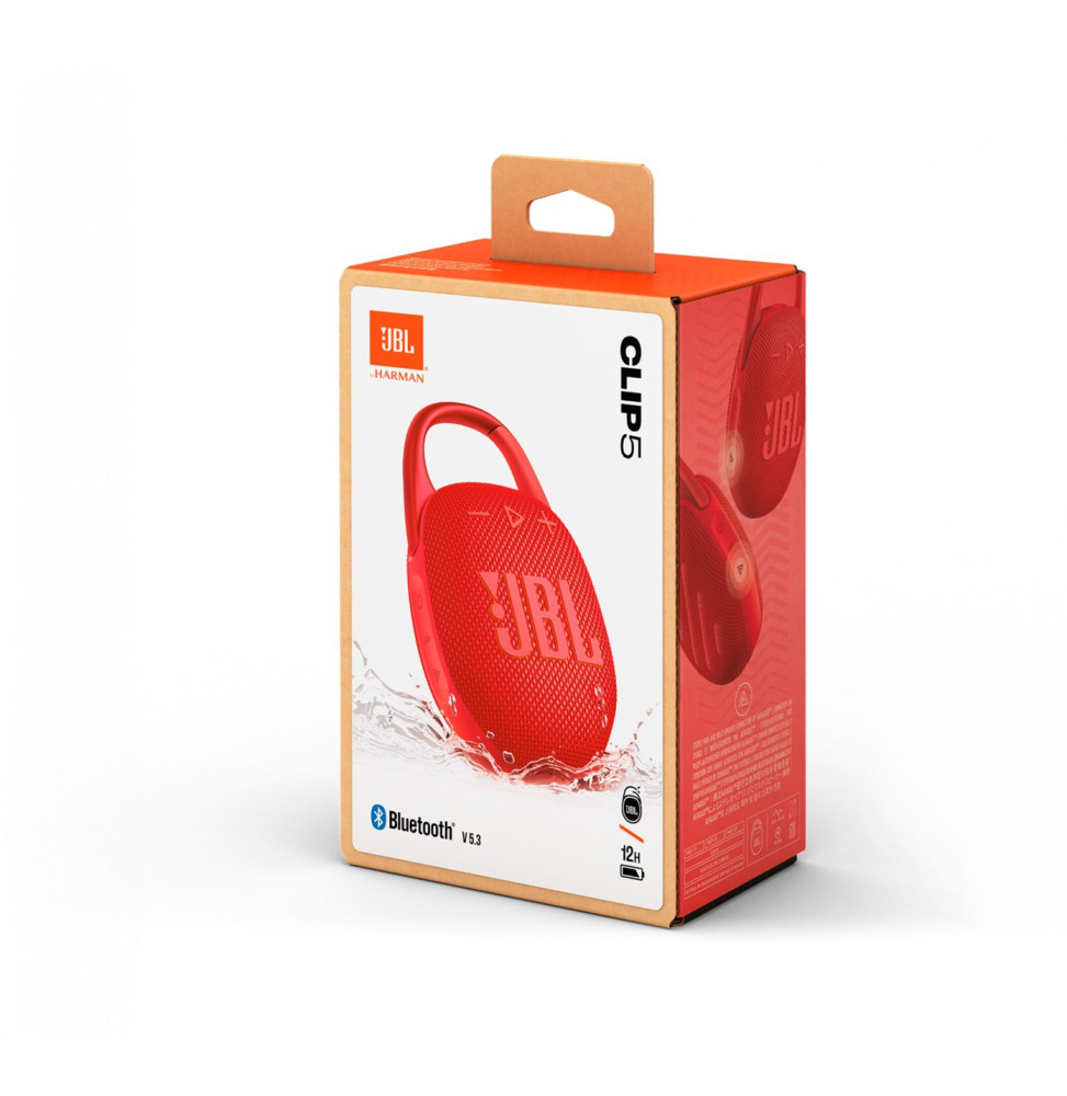 ENCEINTE BLUETOOTH PORTABLE JBL CLIP 5 - ROUGE (JBLCLIP5RED)