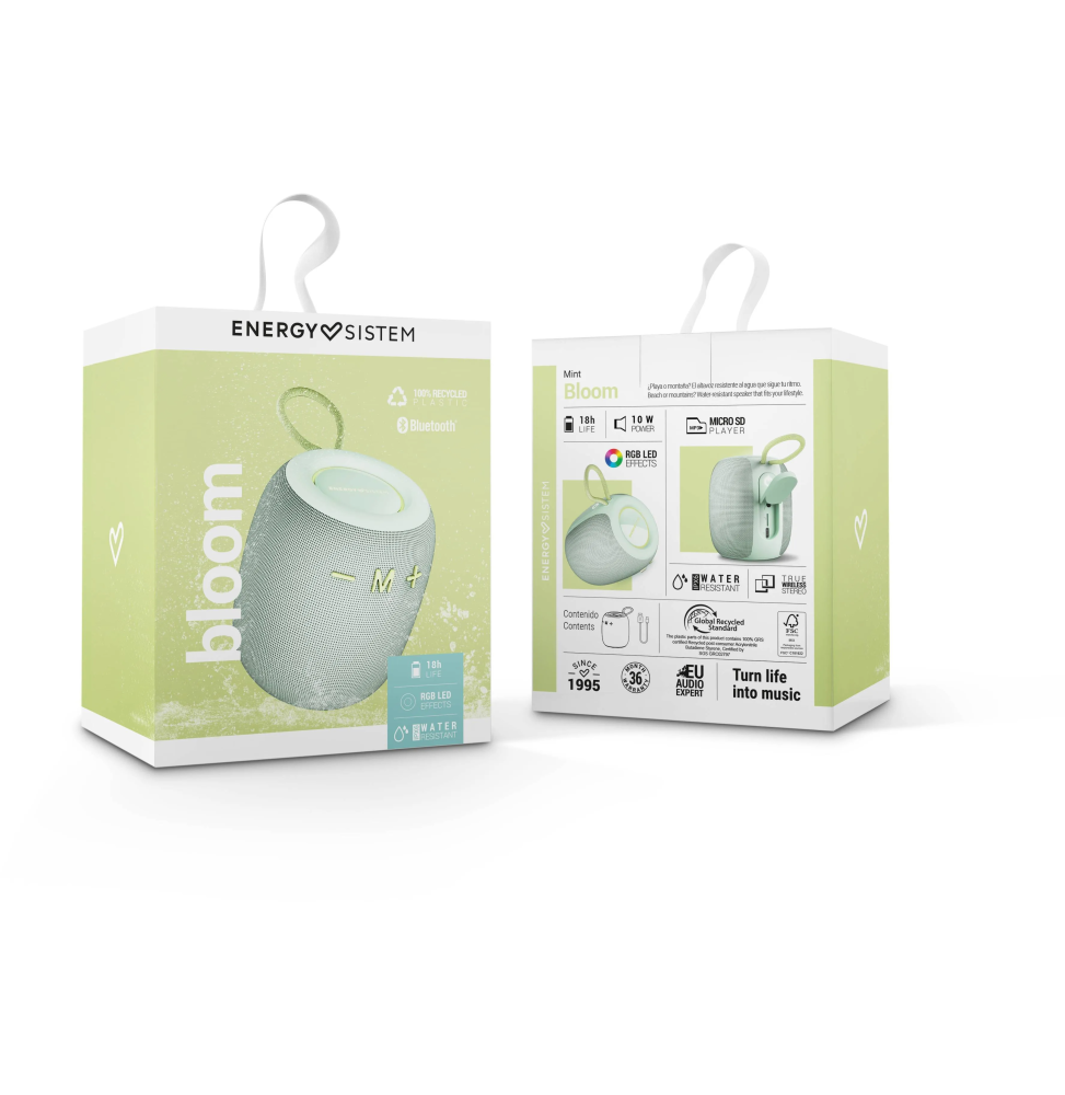 ENCEINTE PORTABLE BLUETOOTH ENERGY SISTEM BLOOM MINT (458776)