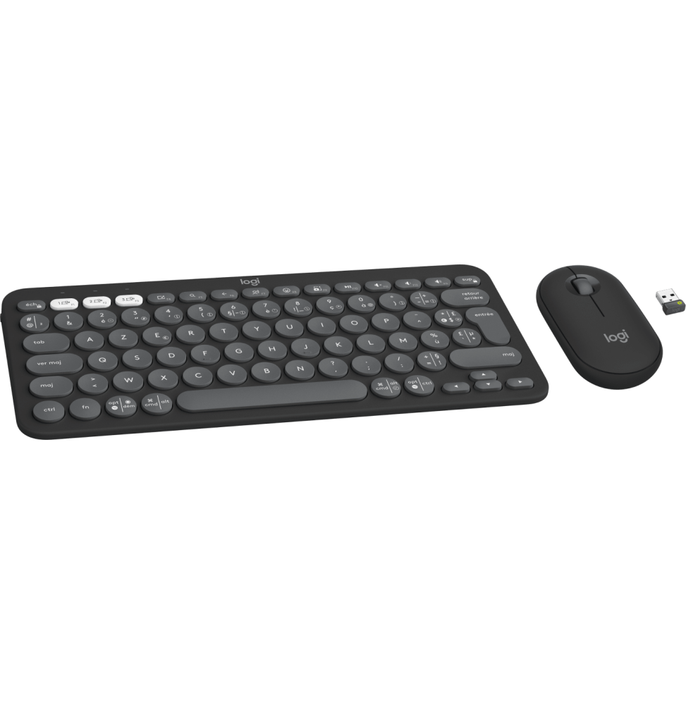 ENSEMBLE CLAVIER ET SOURIS SANS FIL LOGITECH PEBBLE 2 COMBO