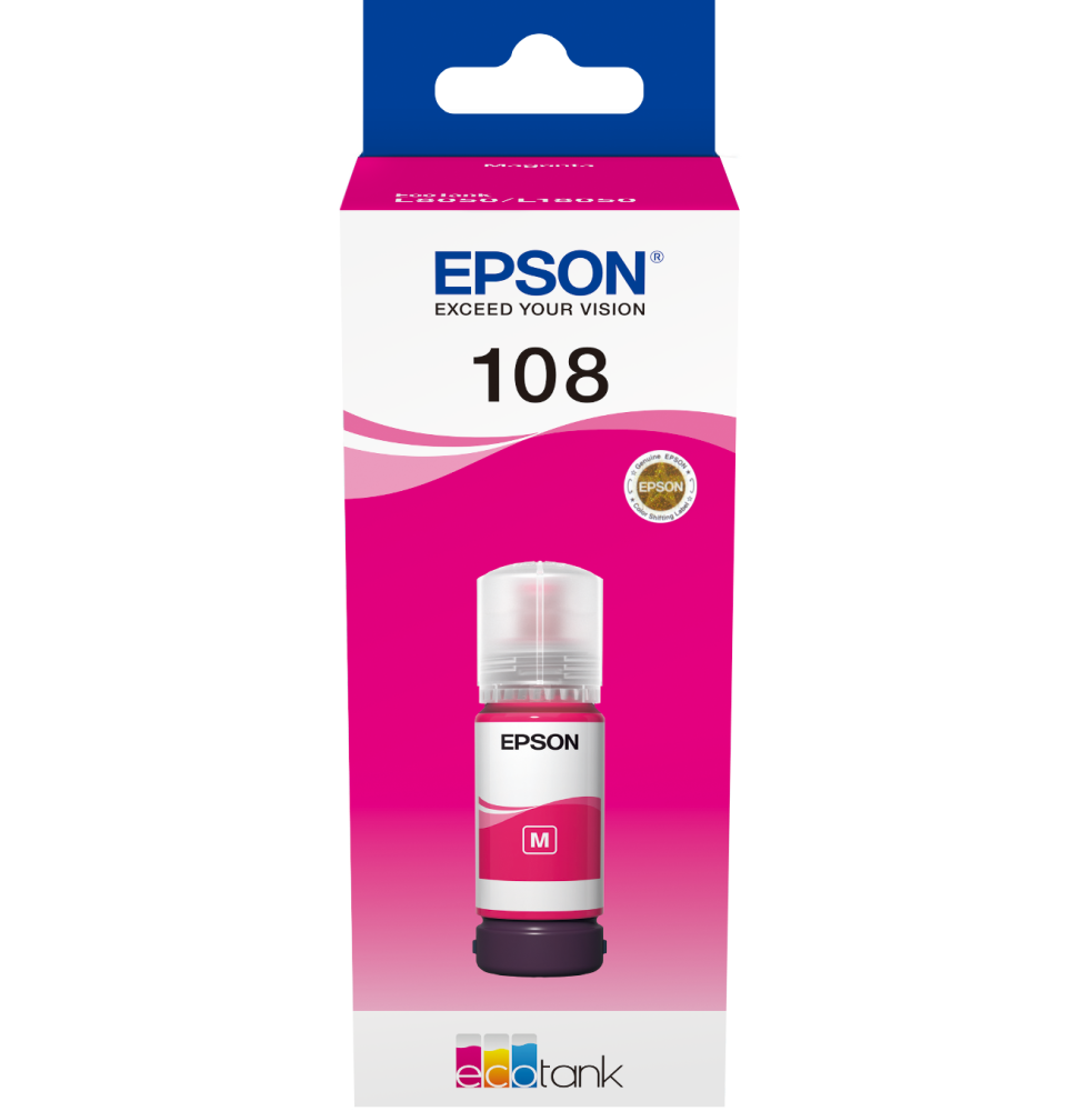 EPSON 108 MAGENTA - BOUTEILLE D'ENCRE EPSON ECOTANK D'ORIGINE (C13T09C34A)