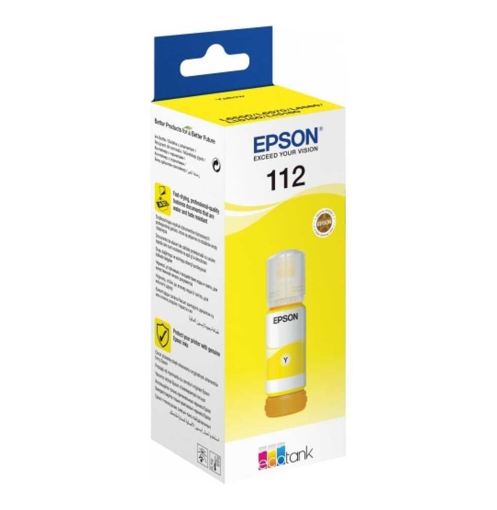 EPSON 112 JAUNE - BOUTEILLE D'ENCRE EPSON ECOTANK D'ORIGINE (C13T06C44A)