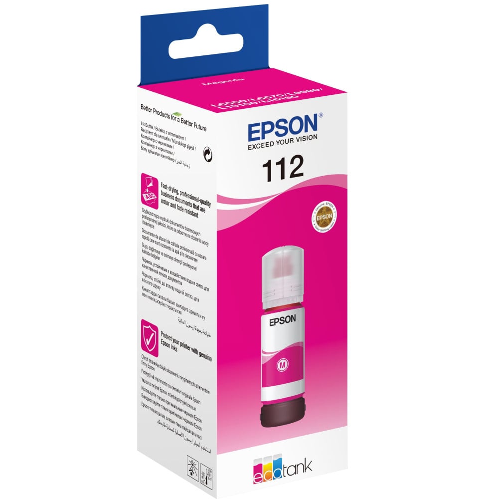 EPSON 112 MAGENTA - BOUTEILLE D'ENCRE EPSON ECOTANK D'ORIGINE (C13T06C34A)