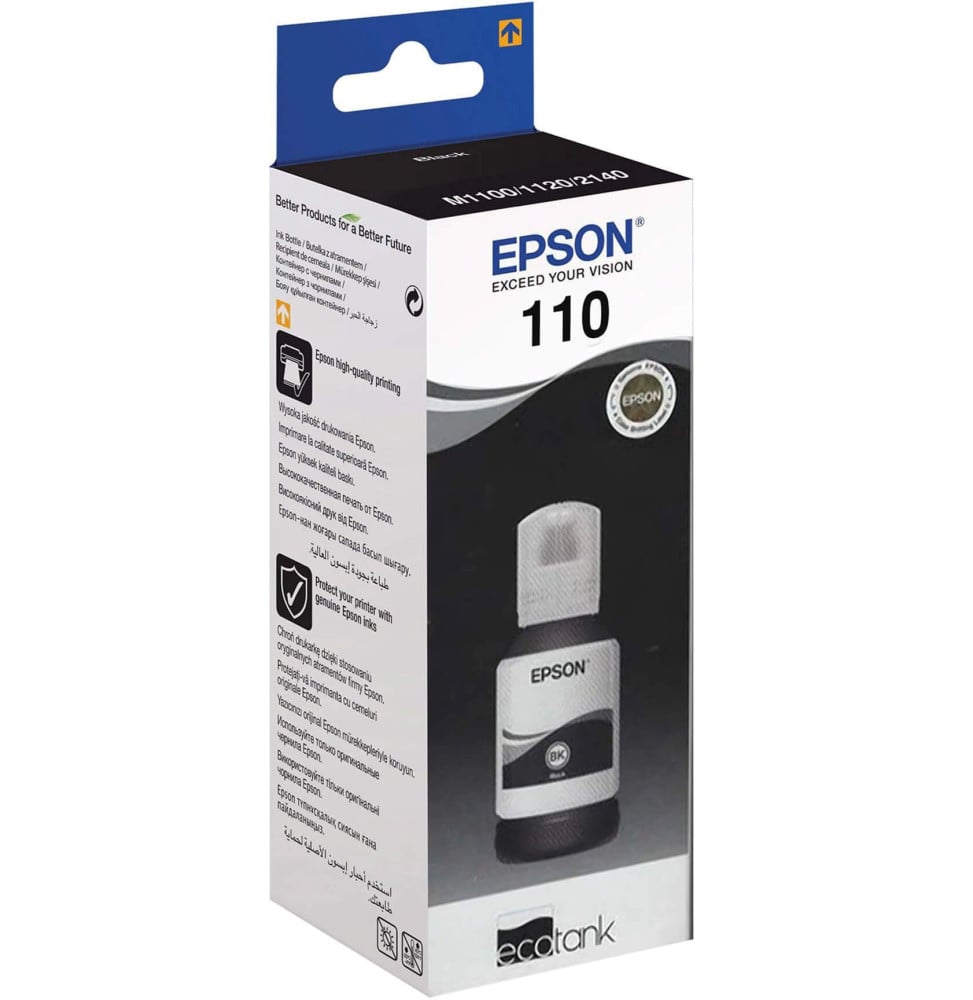 EPSON 110 NOIR - BOUTEILLE D'ENCRE EPSON D'ORIGINE (C13T03P14A)
