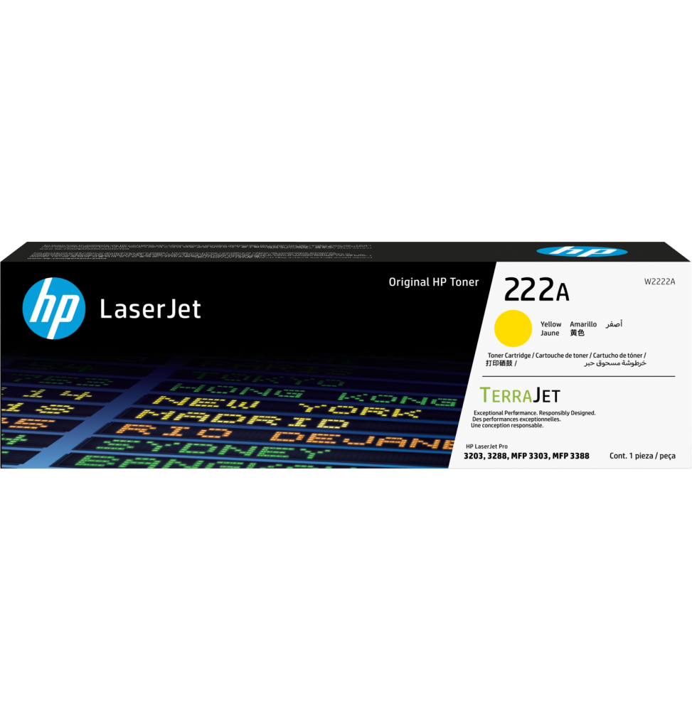 HP 222A JAUNE (W2222A) - TONER HP LASERJET D'ORIGINE