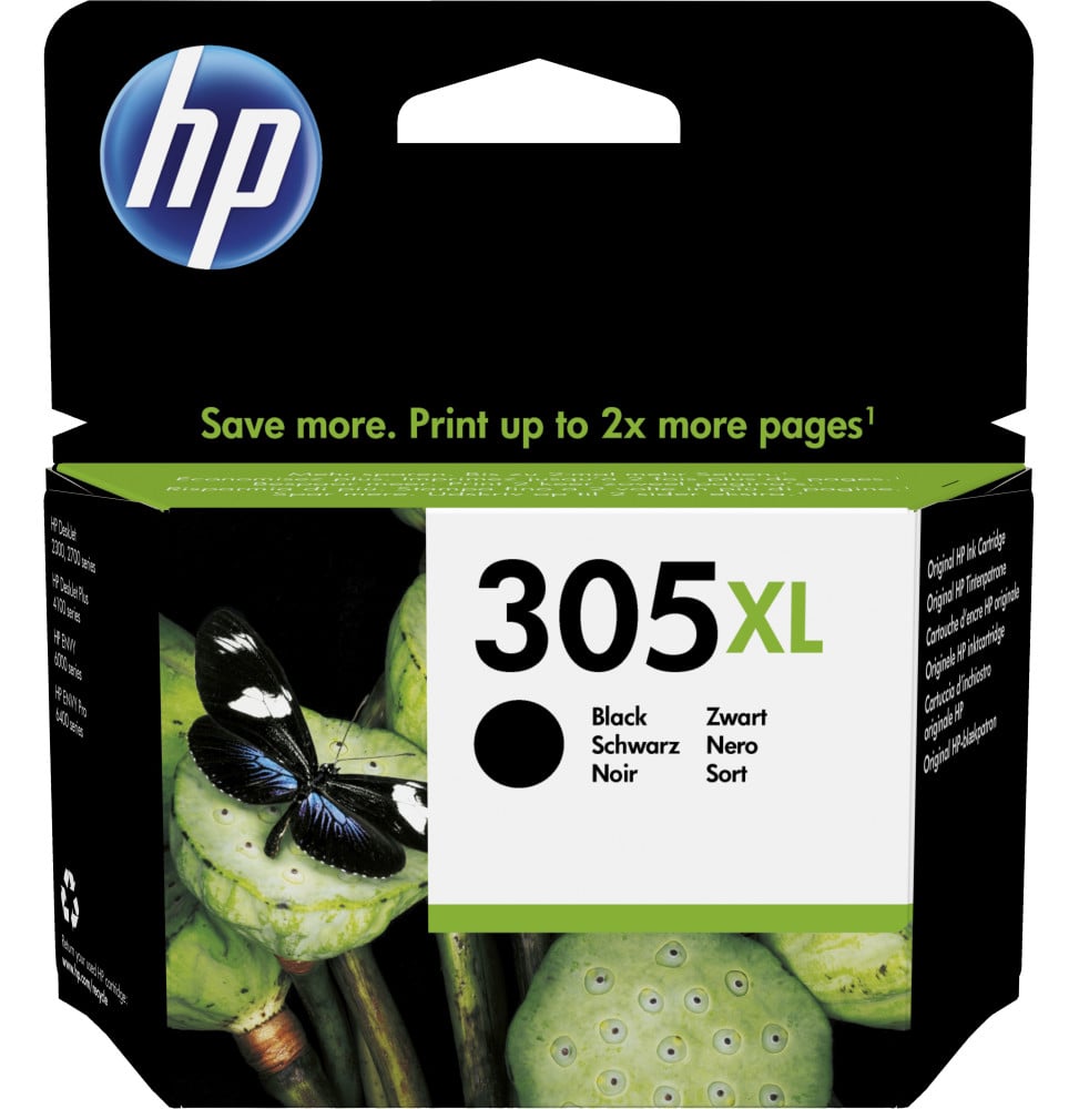HP 305XL NOIR - CARTOUCHE D'ENCRE GRANDE CAPACITÉ HP D'ORIGINE (3YM62AE)