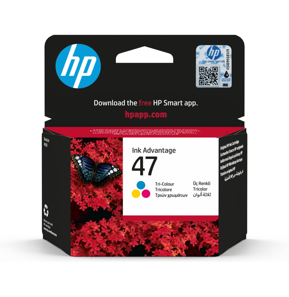 HP 47 TROIS COULEURS - CARTOUCHE D'ENCRE HP D'ORIGINE (6ZD61AE)