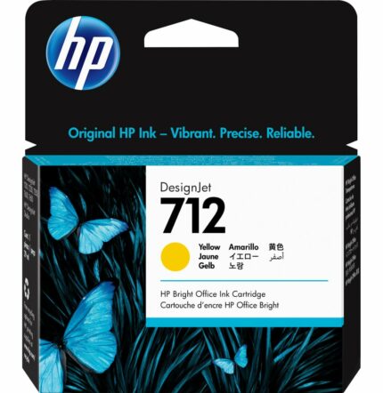 HP 712 JAUNE - CARTOUCHE D'ENCRE HP D'ORIGINE (3ED69A)