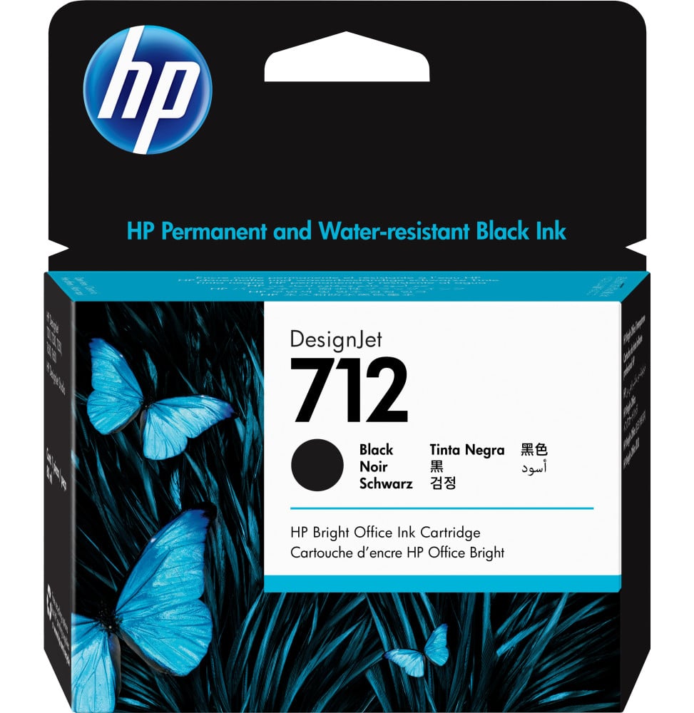 HP 712 NOIR - CARTOUCHE D'ENCRE GRANDE CAPACITÉ HP D'ORIGINE (3ED71A)
