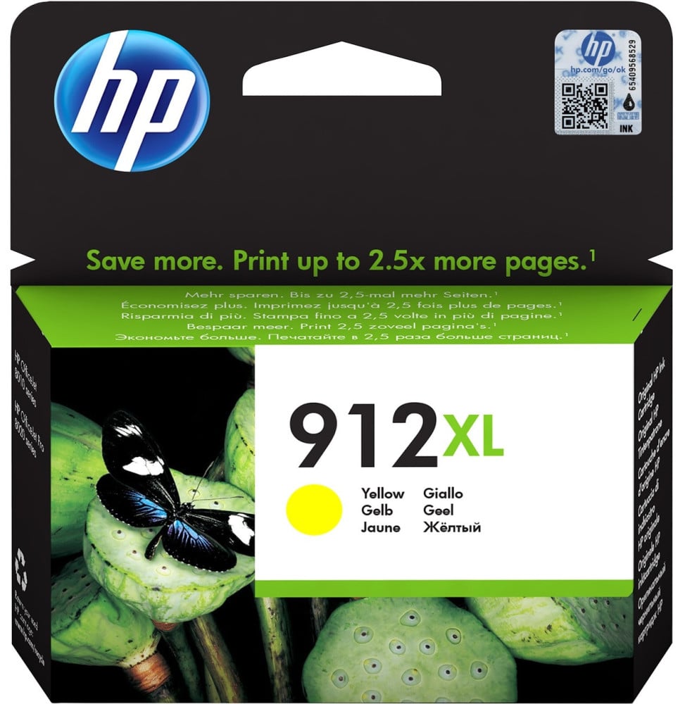 HP 912XL JAUNE - CARTOUCHE D'ENCRE GRANDE CAPACITÉ HP D'ORIGINE (3YL83AE)