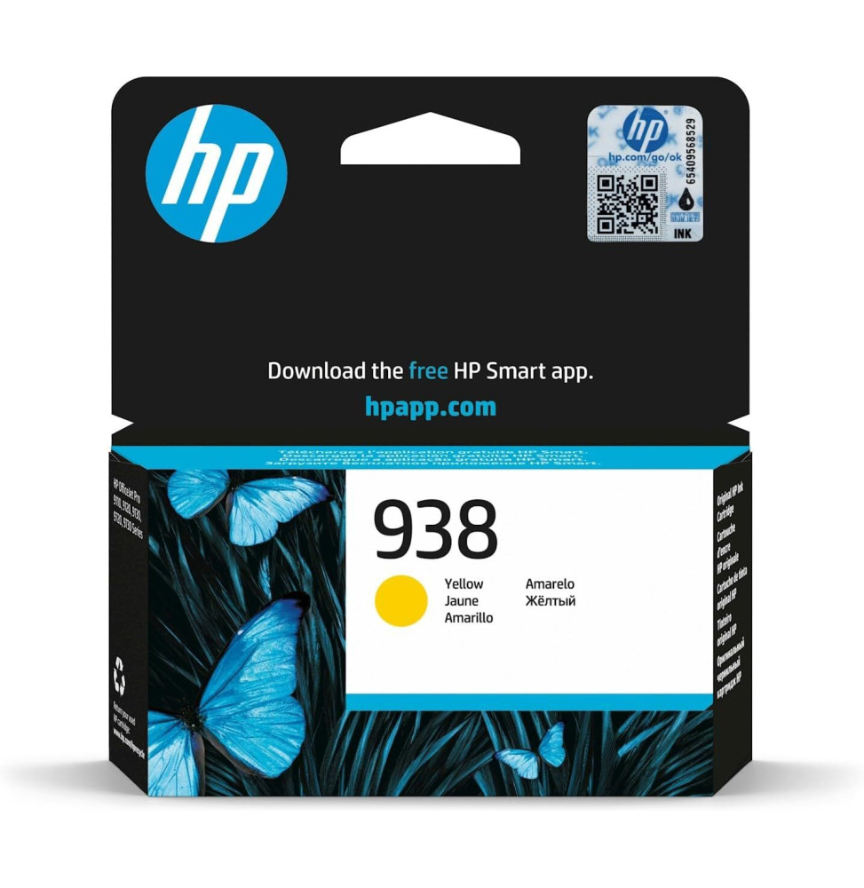 HP 938 JAUNE - CARTOUCHE D'ENCRE HP D'ORIGINE (4S6X7PE)