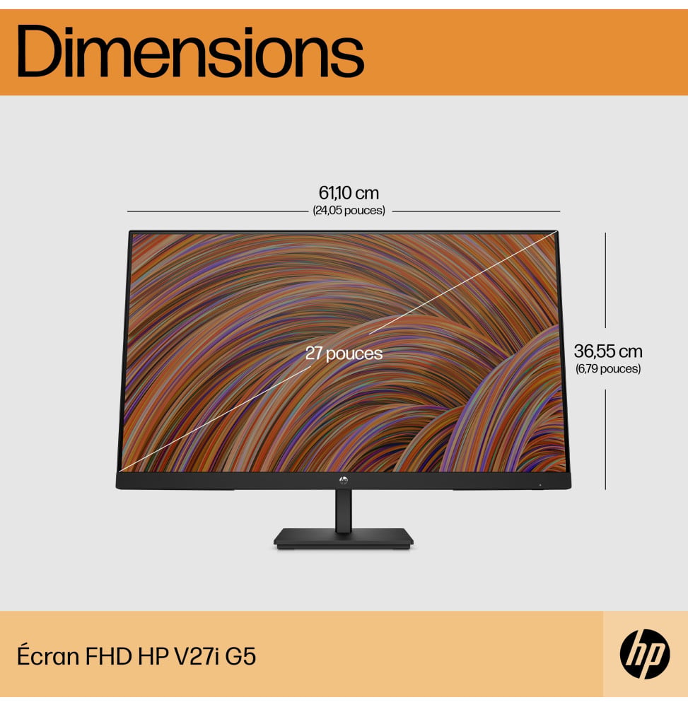 HP ÉCRAN FHD V27I G5 ÉCRAN FHD HP V27I G5 (65P64AA)