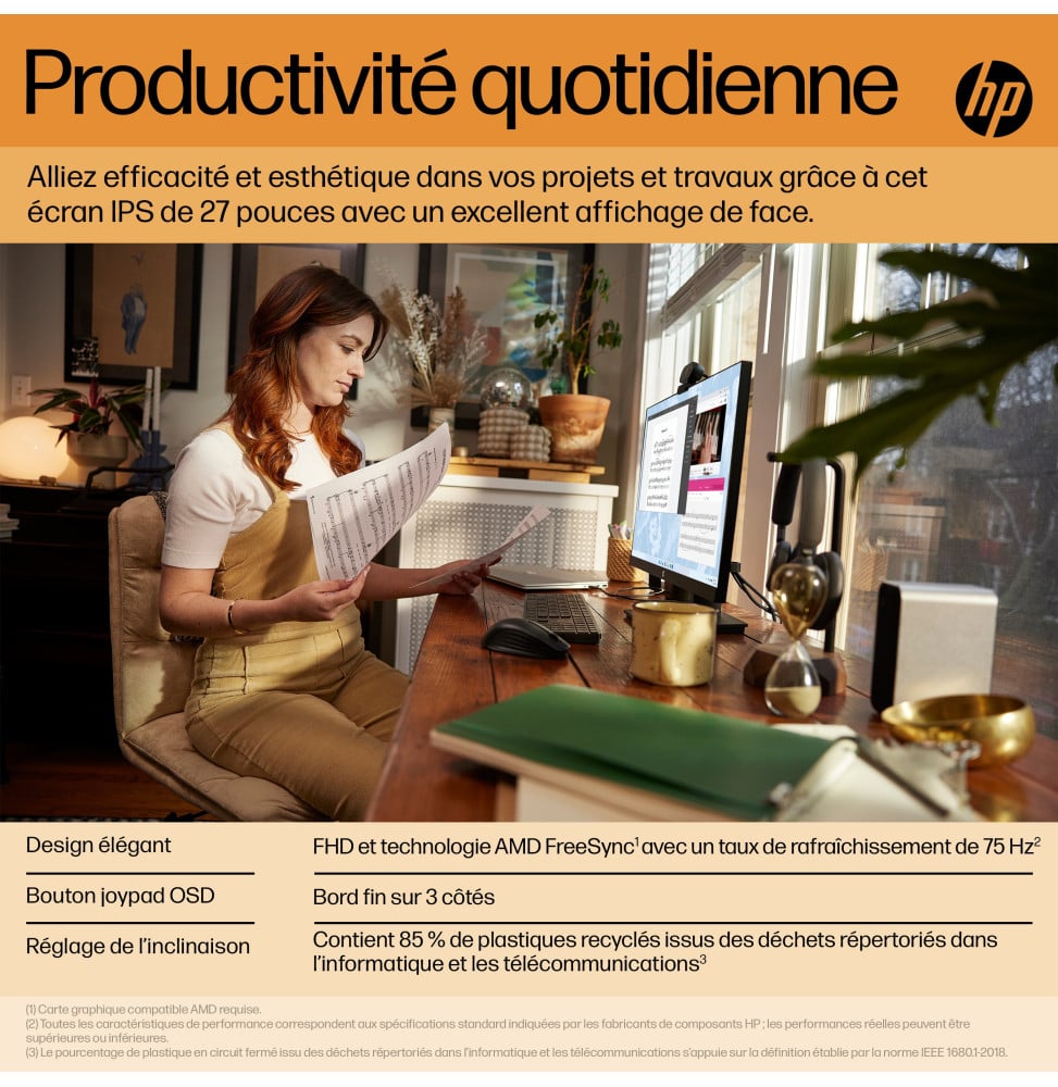 HP ÉCRAN FHD V27I G5 ÉCRAN FHD HP V27I G5 (65P64AA)