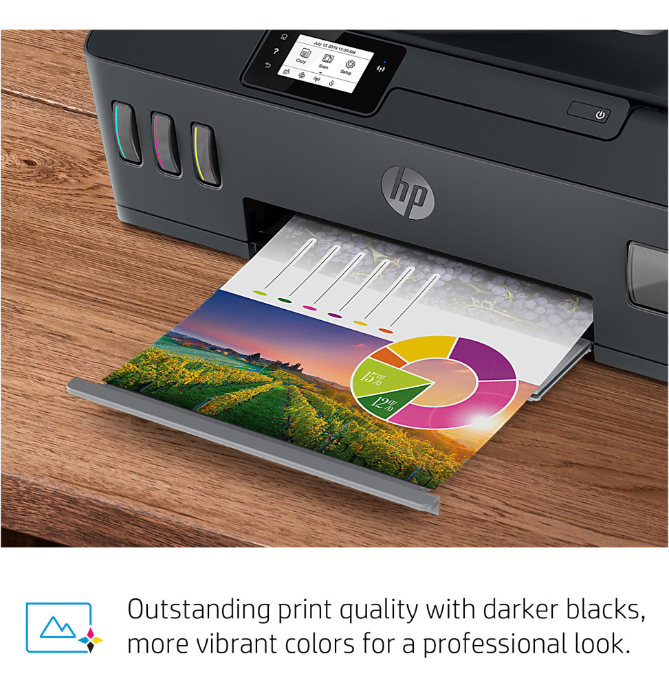 HP SMART TANK 530 IMPRIMANTE MULTIFONCTION À RÉSERVOIRS RECHARGEABLES (4SB24A)