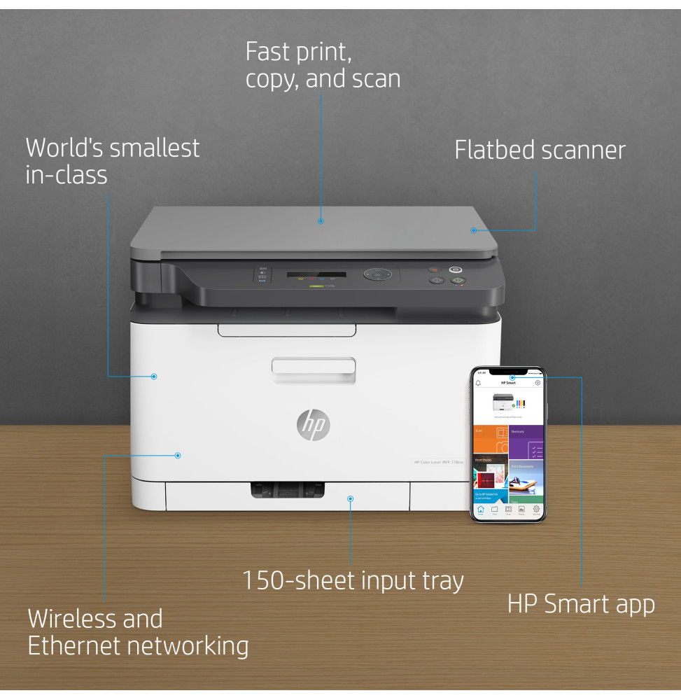 IMPRIMANTE MULTIFONCTION LASER COULEUR HP 178NW (4ZB96A)