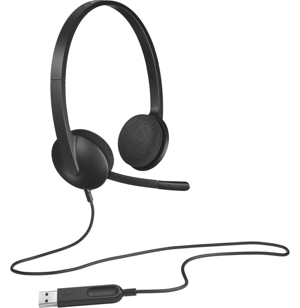 CASQUE LOGITECH H340 POUR PC AVEC MICROPHONE ANTI-PARASITE - USB (981-000475)
