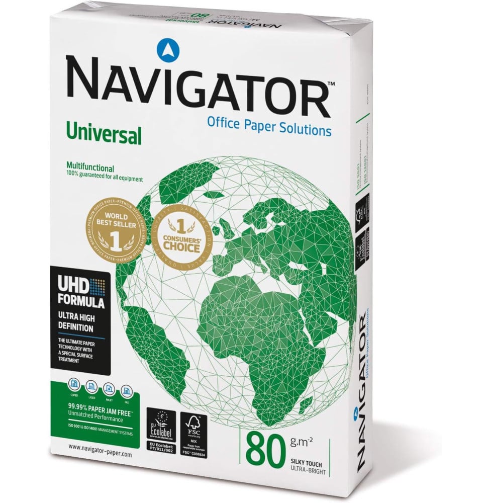 RAMETTE DE PAPIER NAVIGATOR UNIVERSAL NAVA480 PAPIER A4, 80 G/M² 5 FLUX (500 FEUILLES)