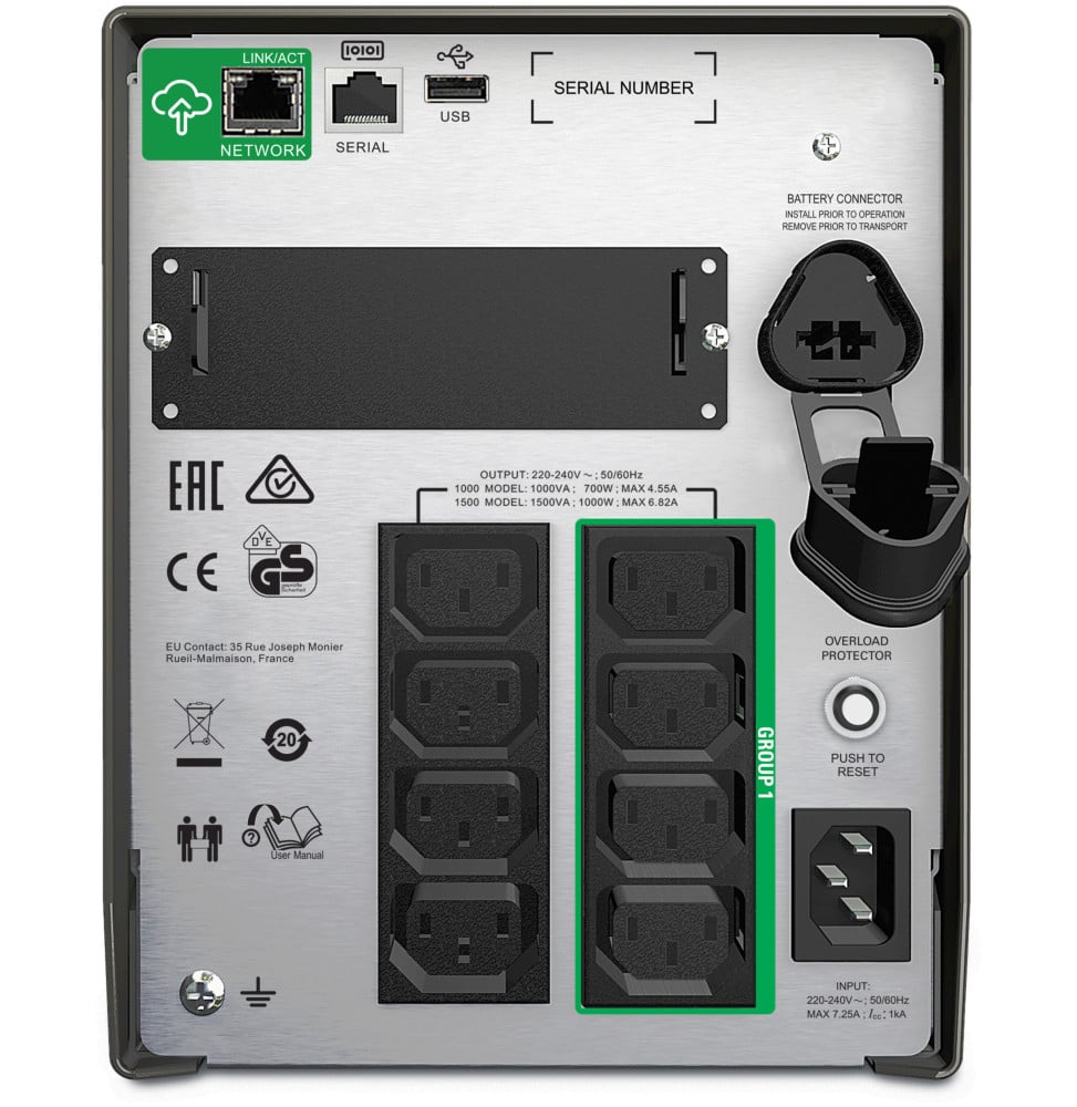 ONDULEUR LINE-INTERACTIVE APC SMART-UPS 1000VA - 230V (SMT1000IC)