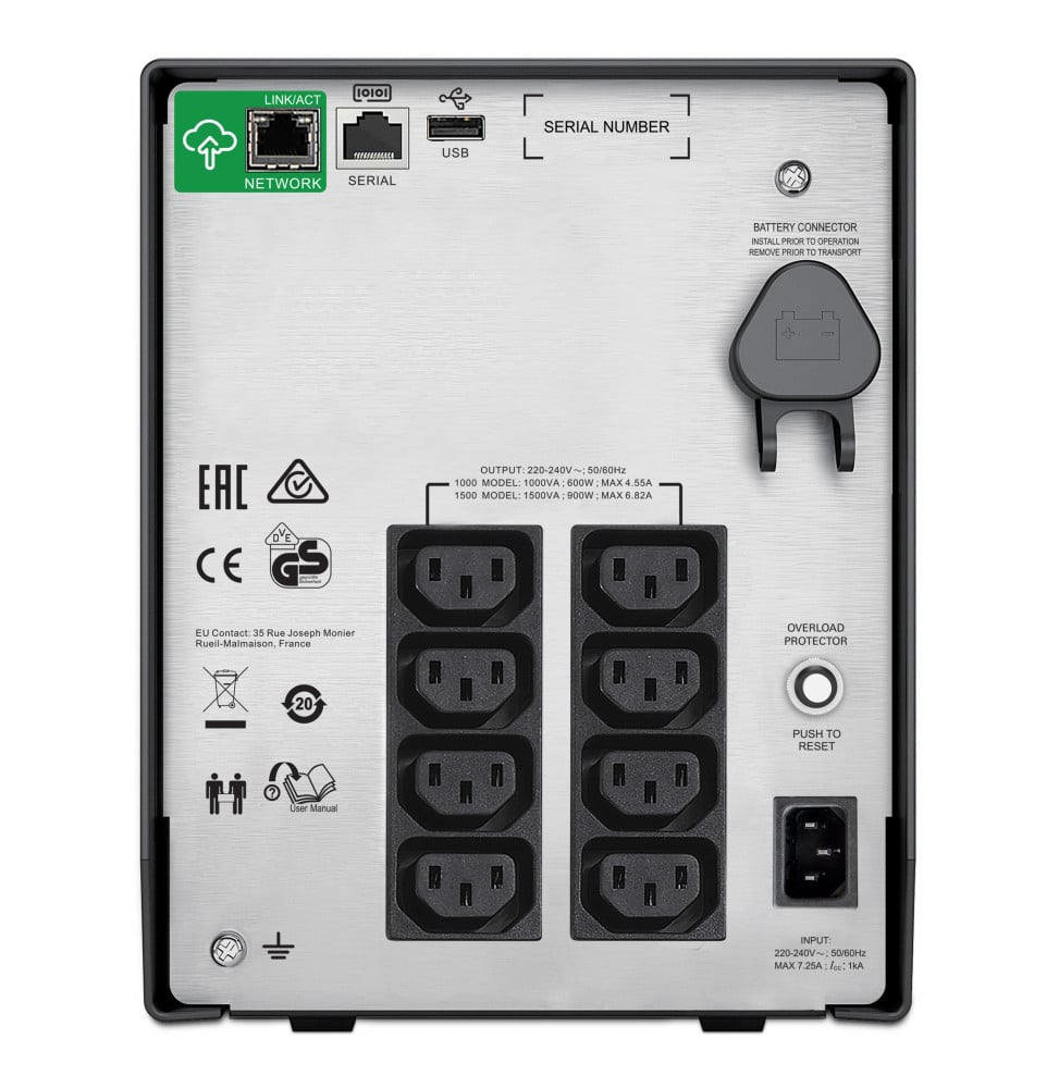 ONDULEUR LINE-INTERACTIVE APC SMART-UPS SMC 1 KVA - 230V AVEC SMARTCONNECT (SMC1000IC)