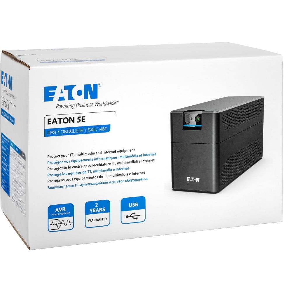 ONDULEUR LINE-INTERACTIVE EATON 5E 1600 USB GEN2 - 900 W / 1600 VA - 4 PRISES FR (5E1600UF)
