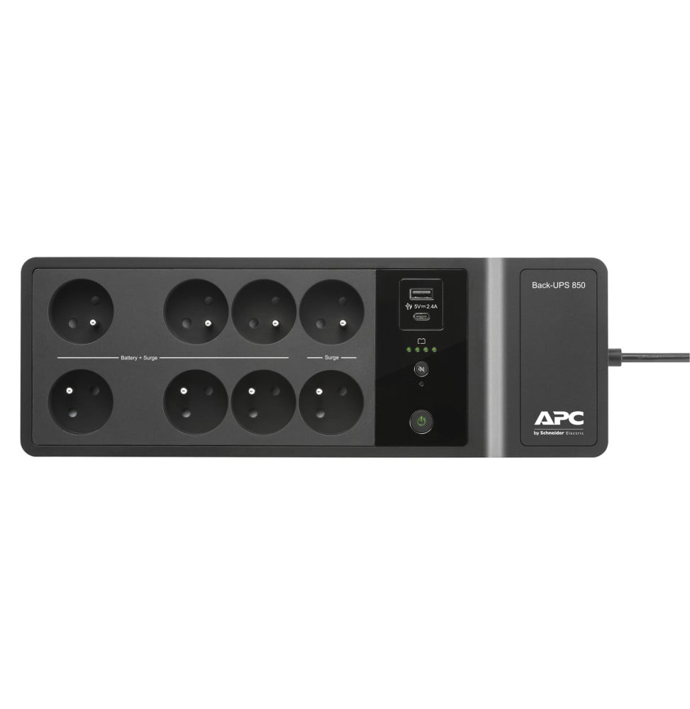 ONDULEUR OFF-LINE APC BACK-UPS BE850G2-FR - 520 W / 850 VA - 8 PRISES FR + USB TYPE-C ET A