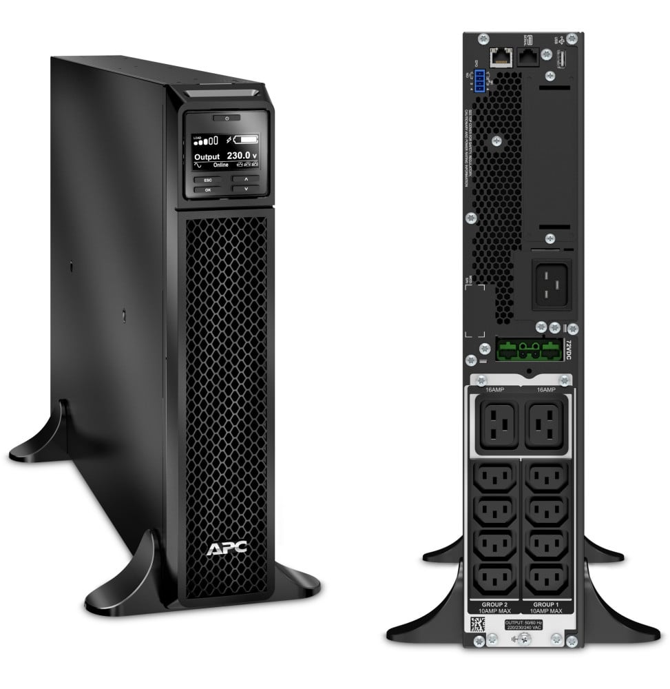 ONDULEUR ON-LINE APC SMART-UPS SRT SRT2200XLI - 1980 W / 2200 VA - 8 PRISES C13 + 2 PRISES C19