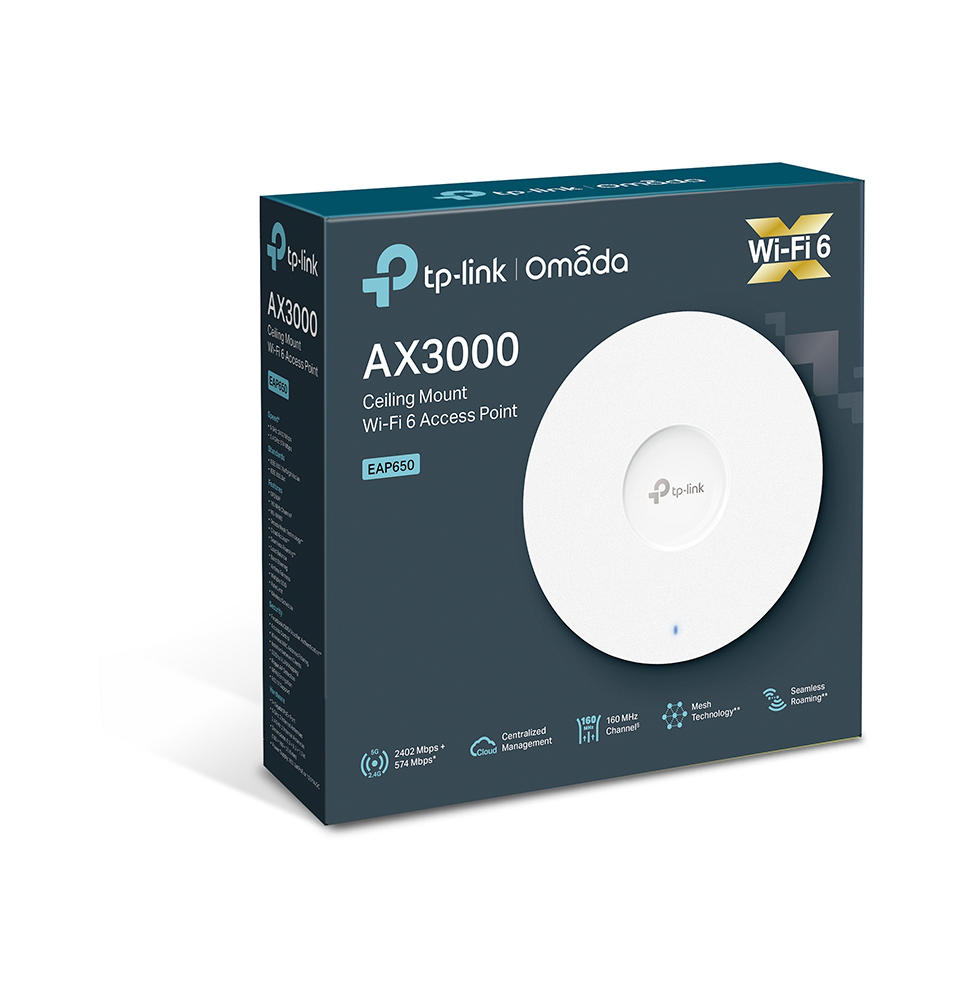 POINT D'ACCÈS WIFI 6 TP-LINK AX3000 PLAFONNIER (EAP650)