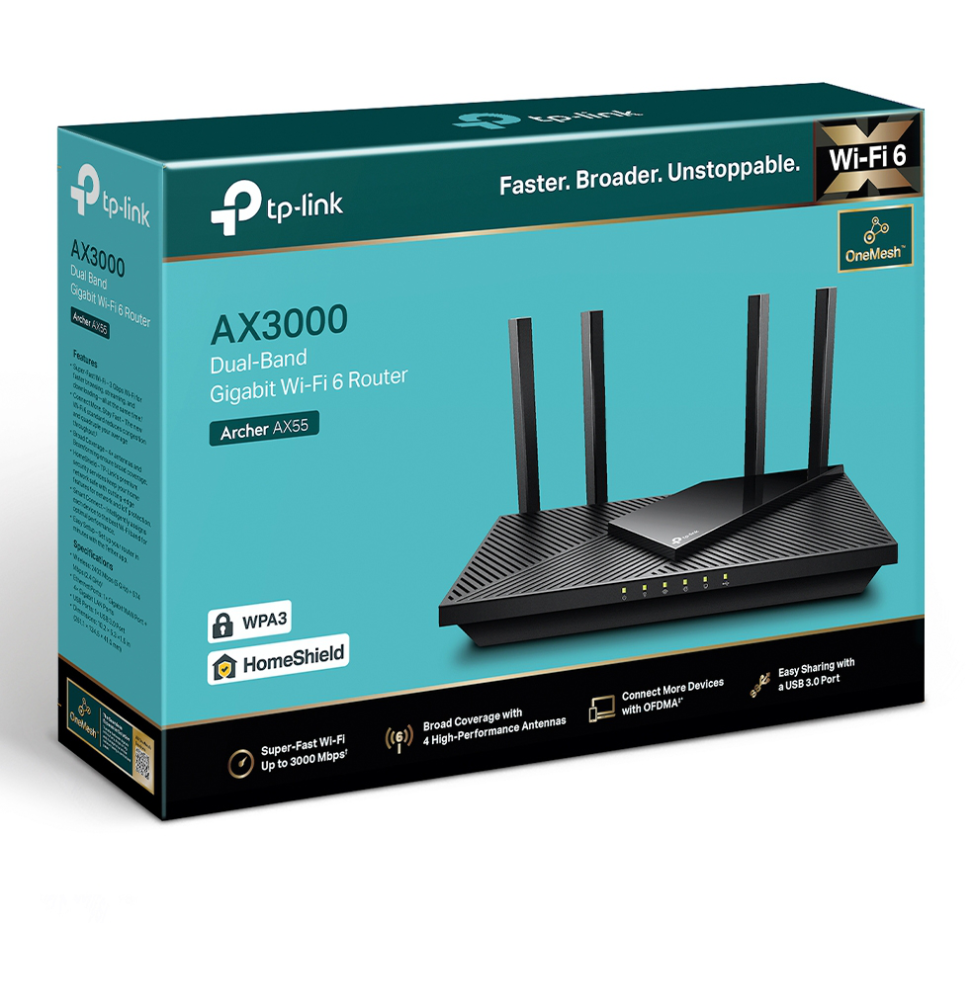 ROUTEUR TP-LINK ARCHER AX55 AX3000 WI-FI 6 (ARCHERAX55)