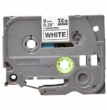 CASSETTE À RUBAN BROTHER TZE-221 - NOIR SUR BLANC, 9 MM DE LARGE / 8 M DE LONG – Image 2