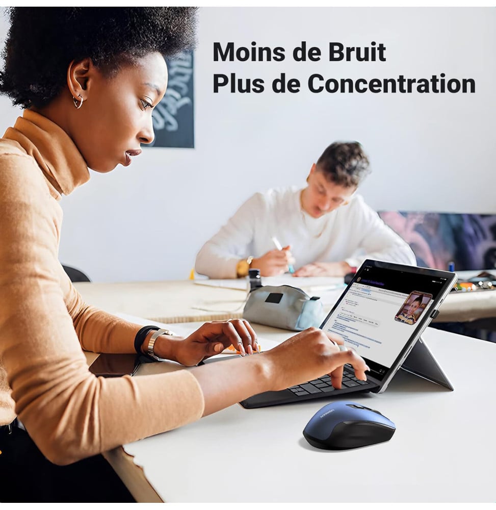 SOURIS SANS FIL UGREEN DESIGN ERGONOMIQUE 2.4 - BLUE (15064)