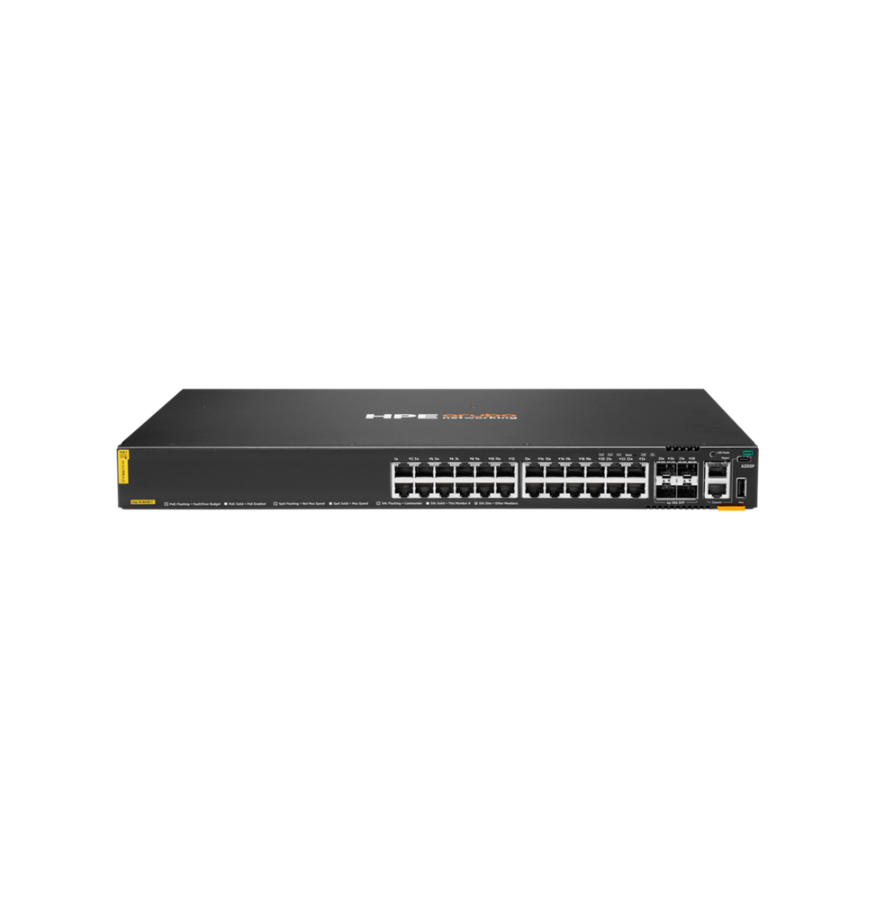 SWITCH ADMINISTRABLE HPE ARUBA CX 6200F 24 PORTS CLASSE 4 POE 4 PORTS SFP 370W (JL725B)