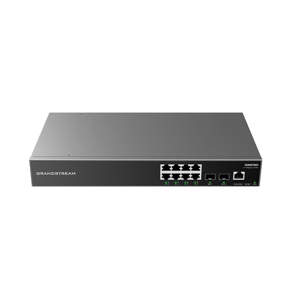 SWITCH ADMINISTRABLE NIVEAU 2+ GRANDSTREAM GWN7801 8 PORTS GIGABIT + 2 PORTS SFP