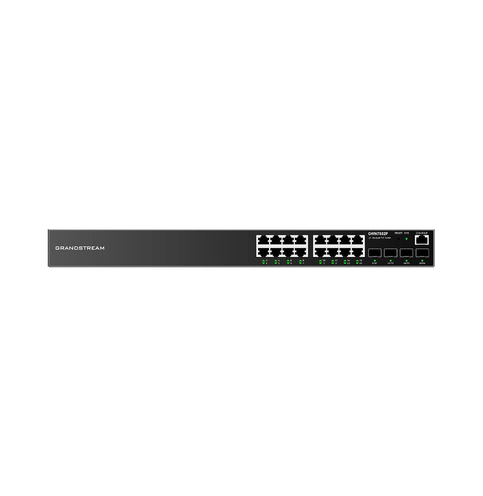 SWITCH ADMINISTRABLE NIVEAU 2+ GRANDSTREAM GWN7802P 16 PORTS POE GIGABIT + 4 PORTS SFP