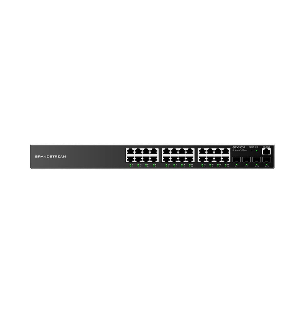 SWITCH ADMINISTRABLE NIVEAU 2+ GRANDSTREAM GWN7803P 24 PORTS POE GIGABIT + 4 PORTS SFP