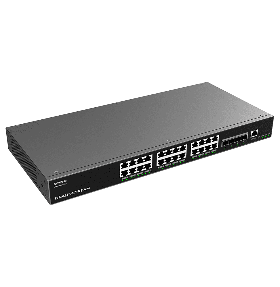 SWITCH ADMINISTRABLE NIVEAU 3 GRANDSTREAM GWN7813 - 24 PORTS GIGABIT / 4 PORTS SFP+