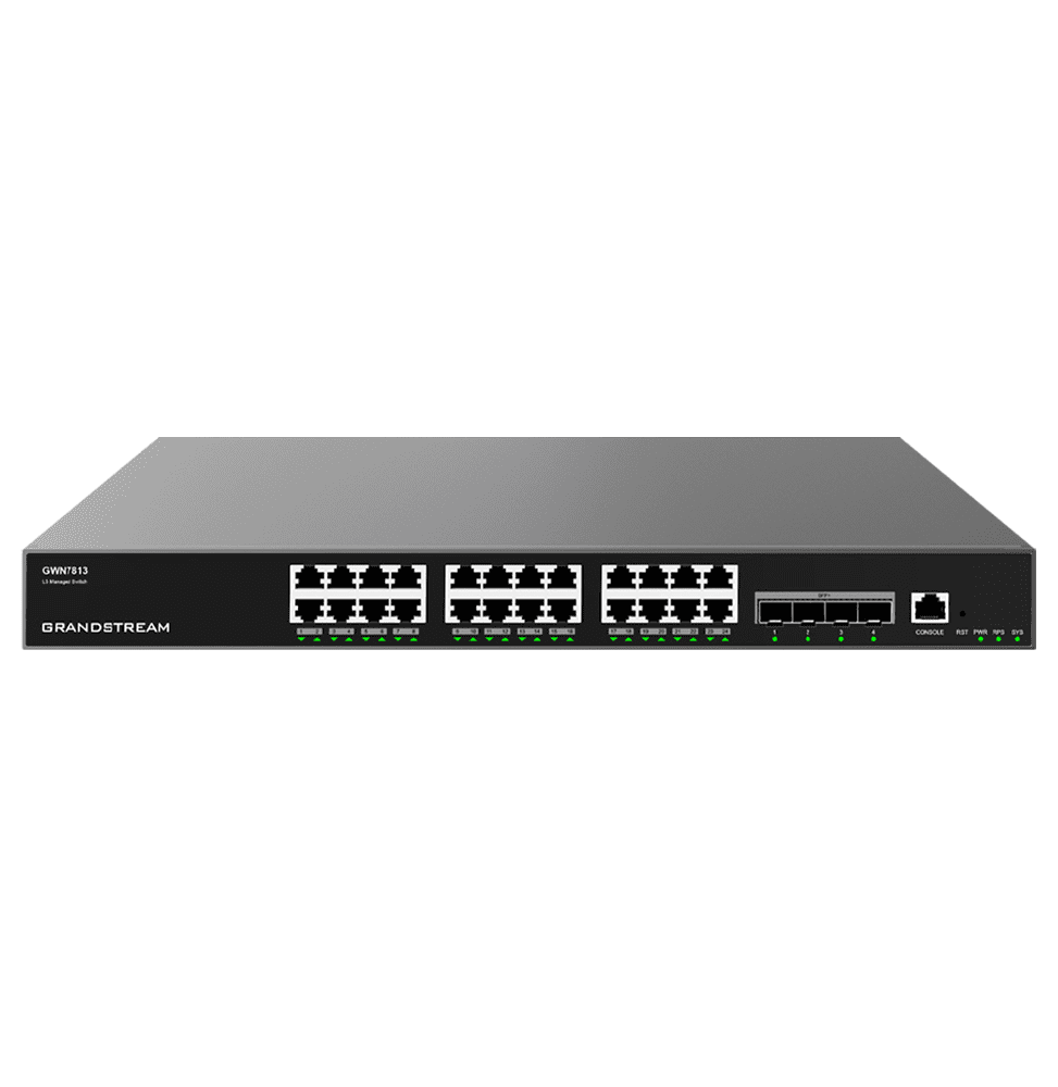 SWITCH ADMINISTRABLE NIVEAU 3 GRANDSTREAM GWN7813 - 24 PORTS GIGABIT / 4 PORTS SFP+