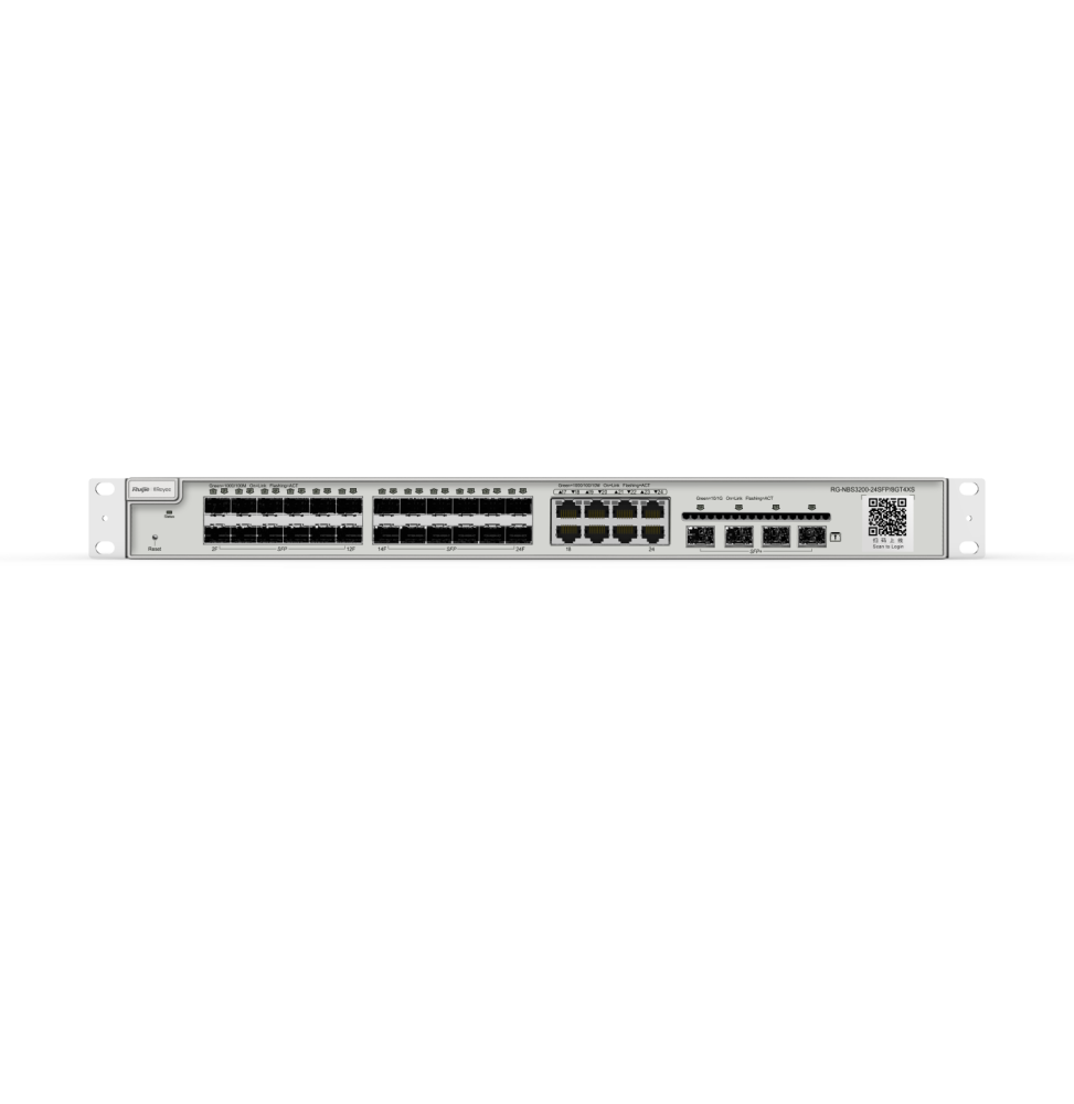 SWITCH ADMINISTRABLE REYEE NBS3200 L2 24 PORTS POE+ 8 PORTS COMBO RJ45, 4 PORTS SFP (NBS3200-24SFP/8GT4XS)