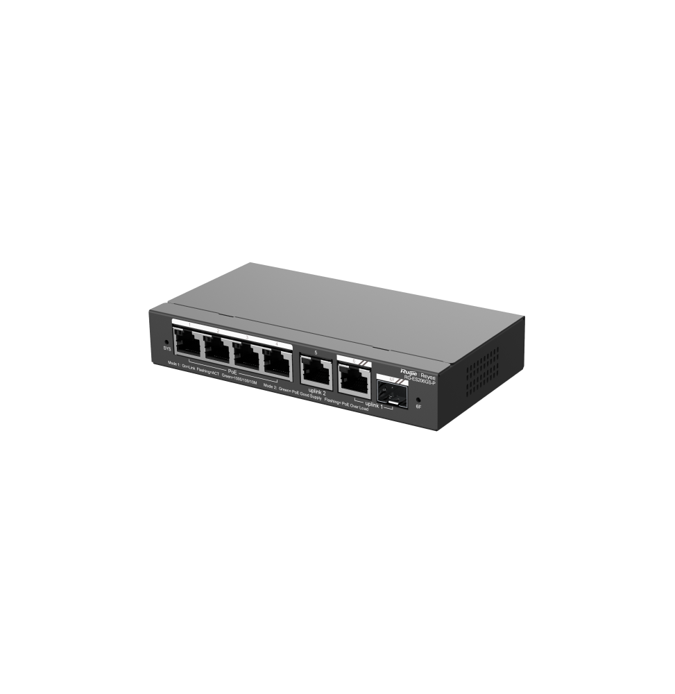 SWITCH ADMINISTRABLE REYEE RG-ES206GS-P 6 PORTS - 4 POE 54W