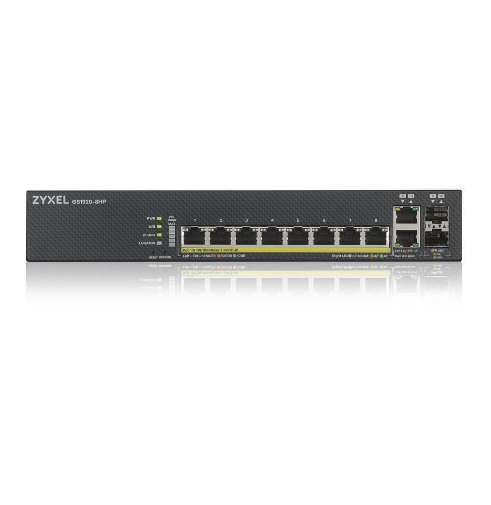 SWITCH ADMINISTRABLE ZYXEL ZY-GS19208HPV2 8PORTS 2SFP POE (GS1920-8HPV2-EU0101F)