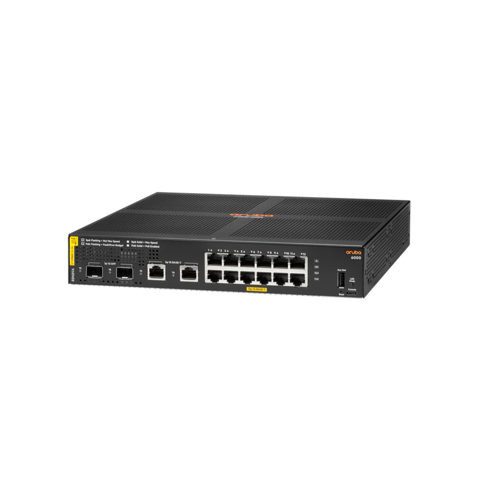 SWITCH ARUBA 6000 12G CLASSE 4 POE 2G/2SFP 139 W (R8N89A)