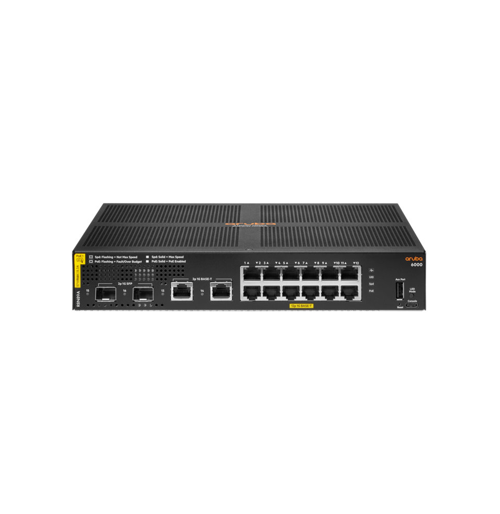 SWITCH ARUBA 6000 12G CLASSE 4 POE 2G/2SFP 139 W (R8N89A)