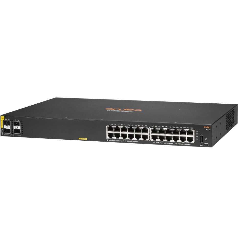 SWITCH ARUBA 6100 24G CLASSE 4 POE 4SFP+ 370 W (JL677A)
