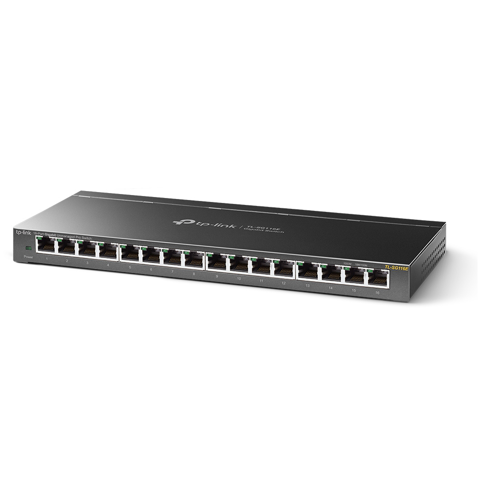 SWITCH DE BUREAU TP-LINK TL-SG116E NON ADMINISTRABLE PRO 16 PORTS GIGABIT