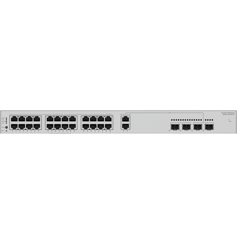 SWITCH HUAWEI EKITENGINE S220S-26PN4JX 24 PORTS / 4SFP - POE 400W (98012521)