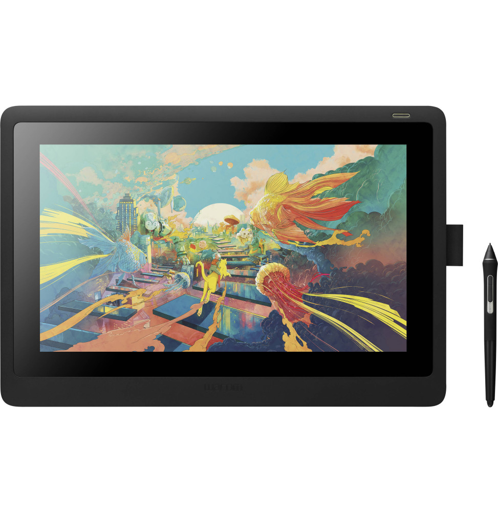 ÉCRAN INTERACTIF À STYLET WACOM CINTIQ 16 : TABLETTE GRAPHIQUE AVEC ÉCRAN 15,6" FULL HD (DTK1660K0B)