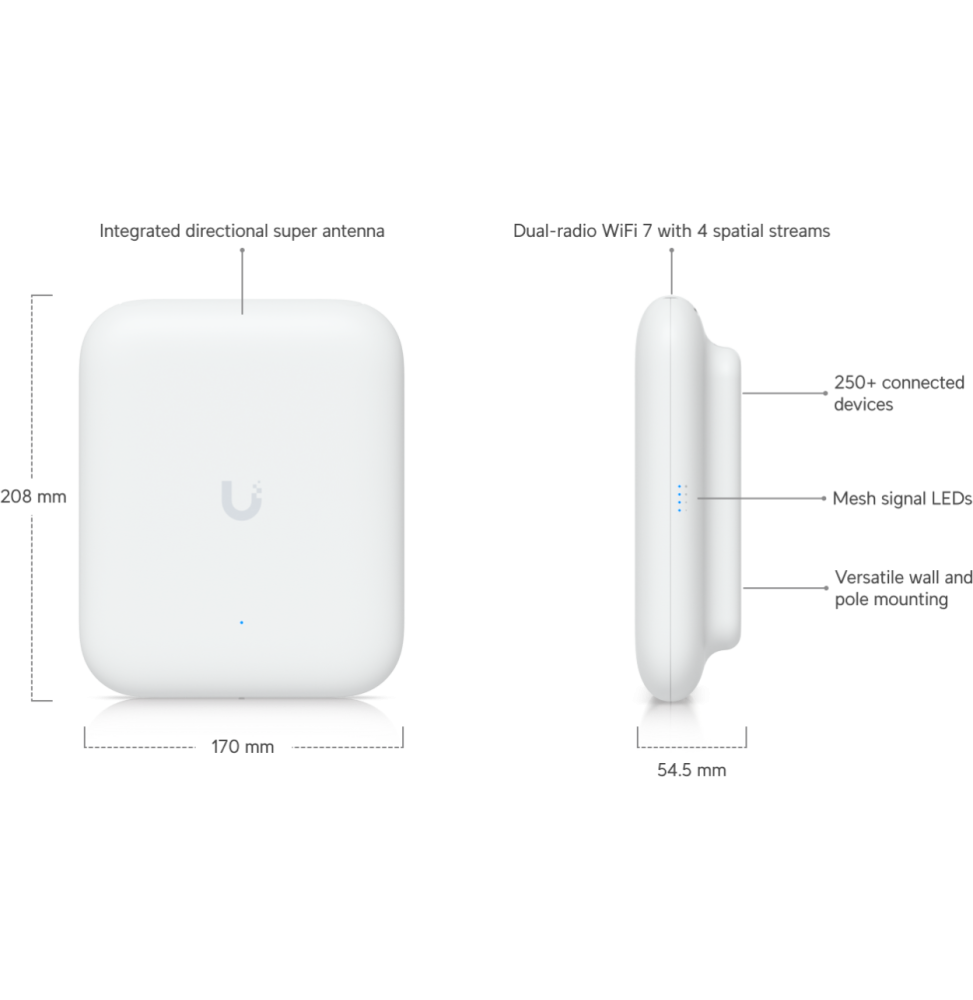 UBIQUITI U7 OUTDOOR – POINT D'ACCÈS WIFI 7 EXTÉRIEUR U7-OUTDOOR